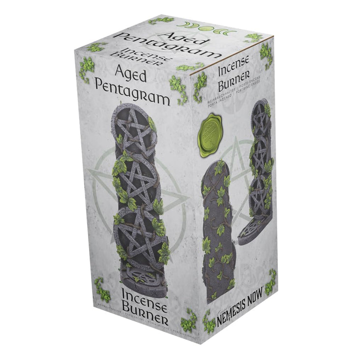 Aged Pentagram Wiccan Incense Burner 20.5cm