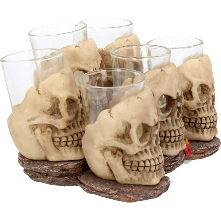 Six Shooter Skulls Skull Shot Glass Set 10cm of 6