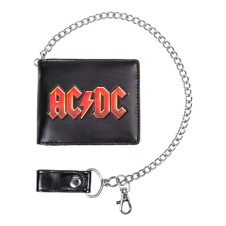 ACDC Logo Leather Lightning Chained Wallet Purse 11cm