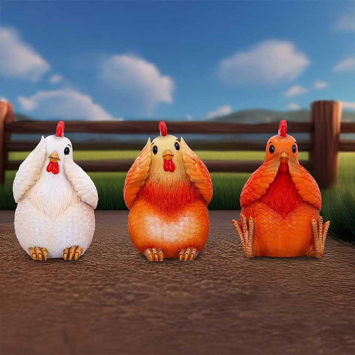 Three Wise Hens Figurines by Nemesis Now 8.5cm