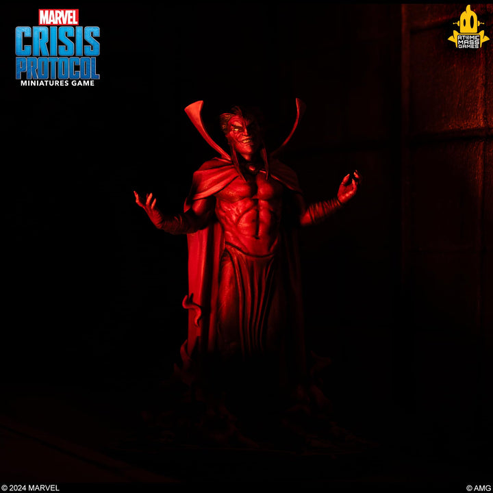 Atomic Mass Games Marvel: Crisis Protocol Mephisto Character Pack - Manipulator of The Battlefield! Tabletop Superhero Game, Ages 14+, 2 Players, 90 Minute Playtime, Made