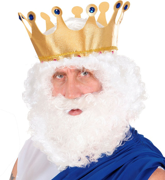 Character Curly Wig & Beard White - In Polybag