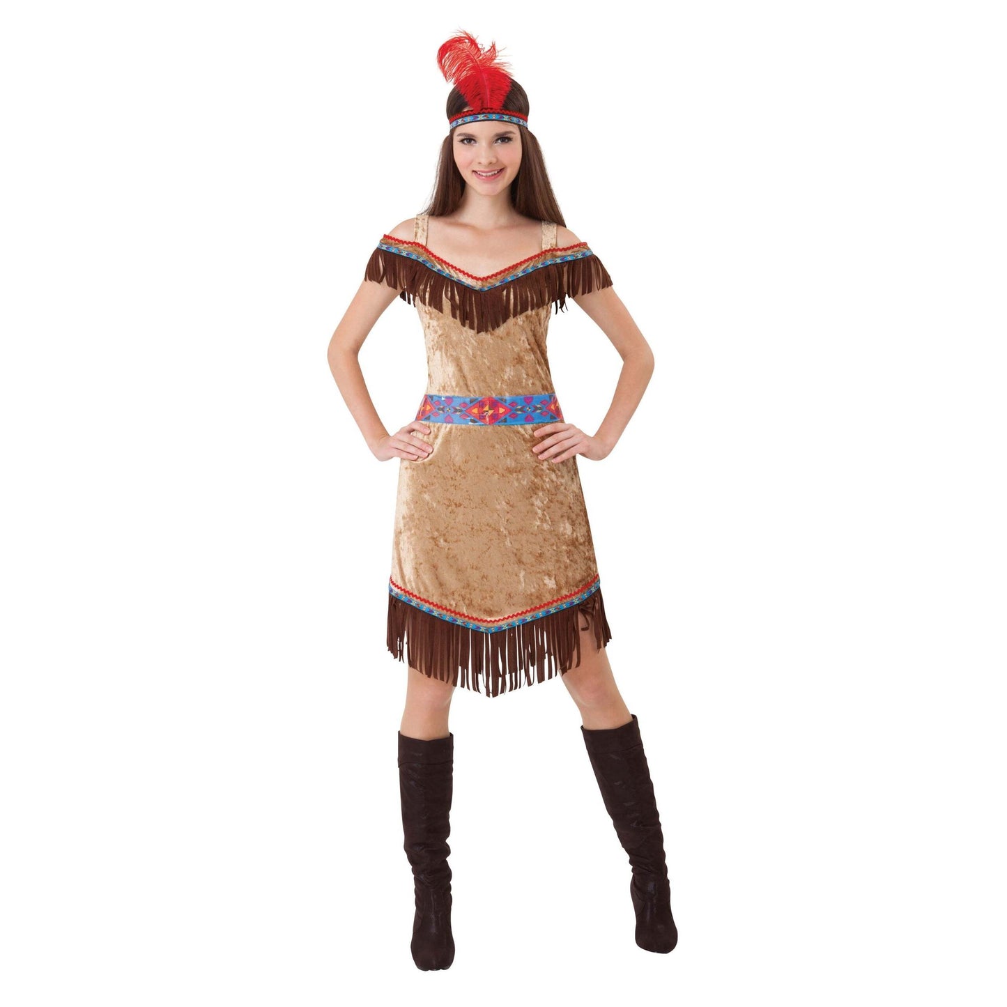 Native American Inspired Womens Indian Lady Deluxe Adult Costume Female Halloween 1