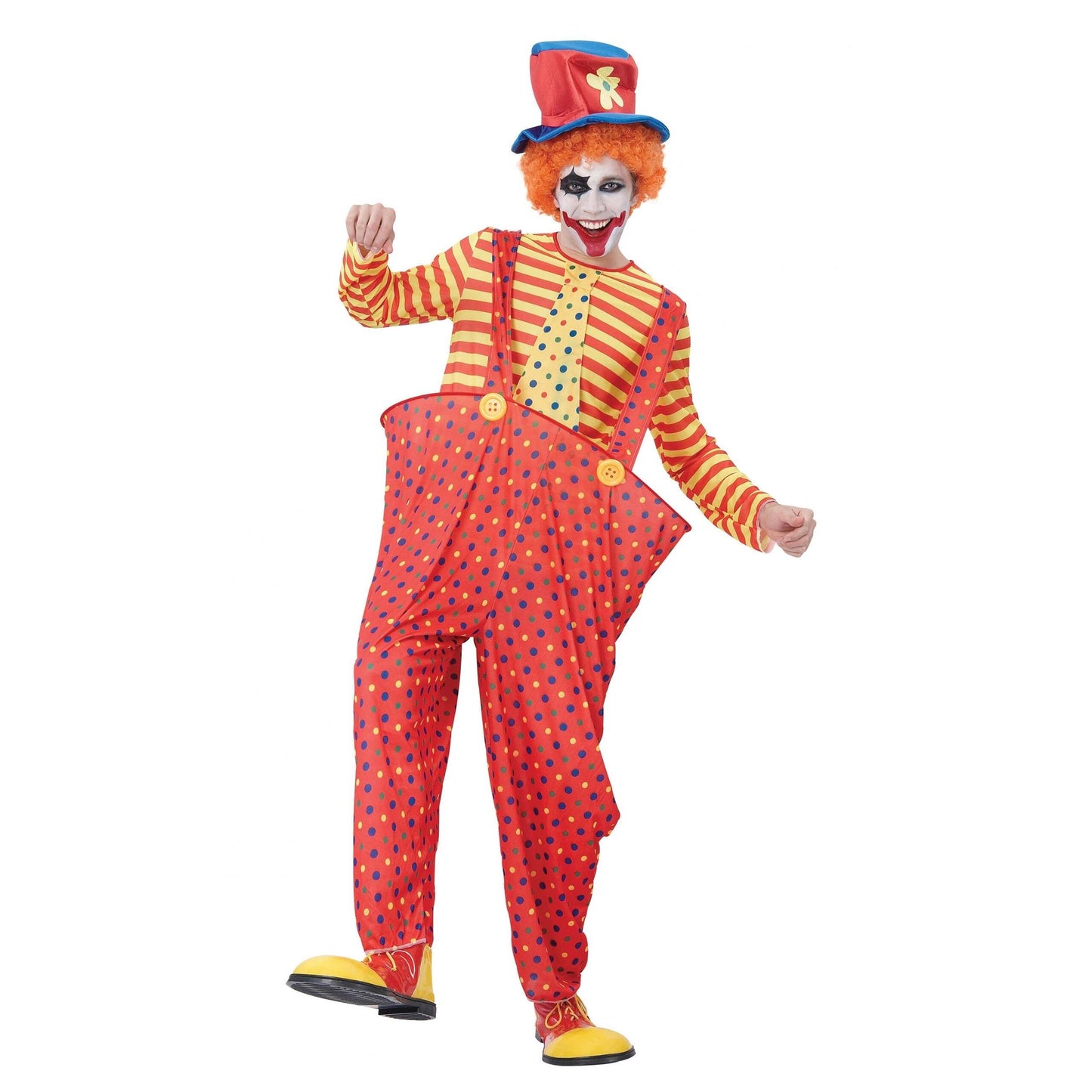 Mens Hoop Clown Adult Costume Male Halloween 1