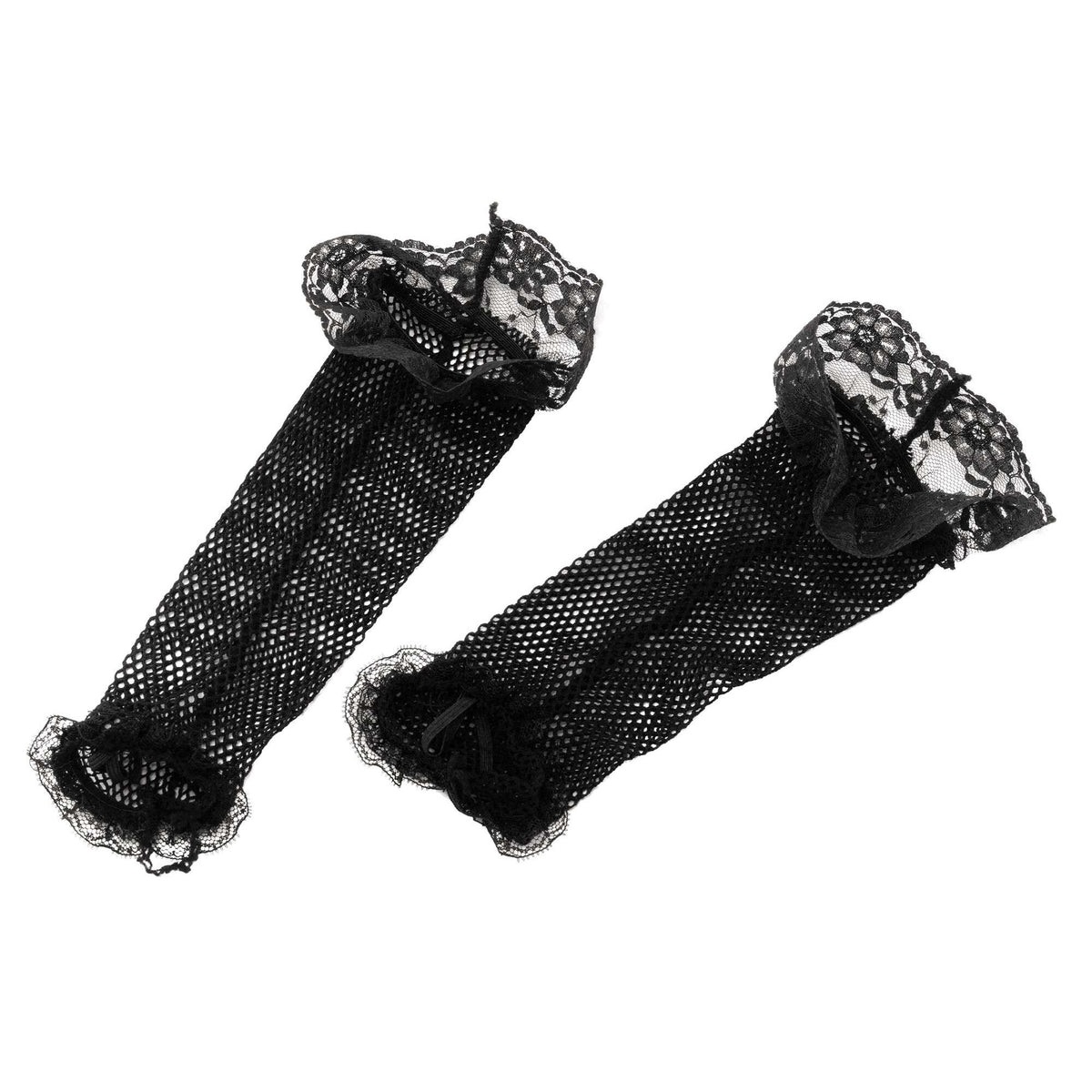 Womens Fishnet Gloves Black&lace Costume Accessories Female Halloween 1