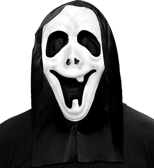 Hooded Ghost Mask With See-Through Net Eyes Eva