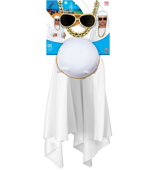 Arab Sheik Headdress, Necklace, Glasses