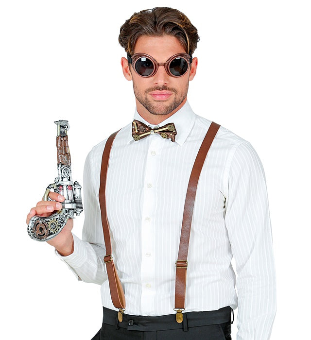 Steampunk Braces, Bow Tie, Goggles