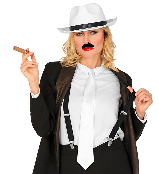 The Roaring 20S Fashion Hat, Tie, Moustache, Cigar