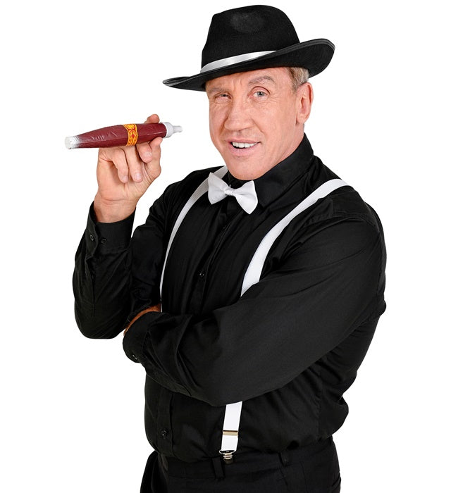Gangster Hat, Braces, Bow Tie, Cigar
