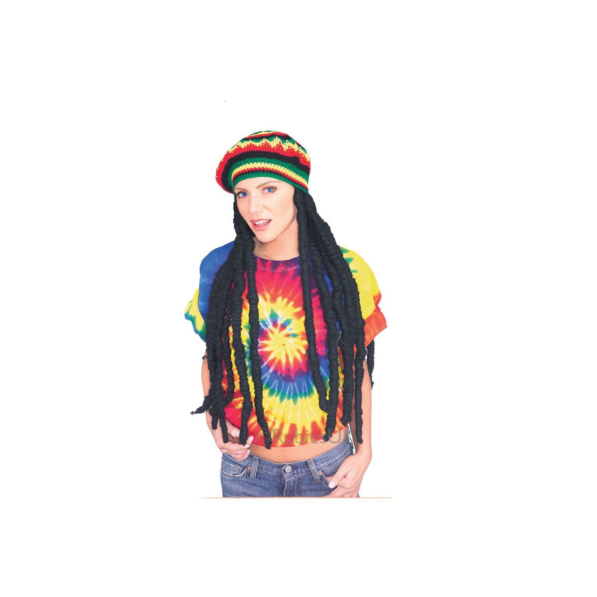 Rasta Wig With Cap Black 1