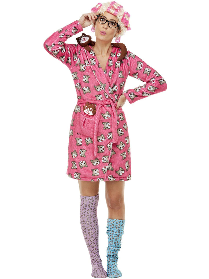 Crazy Cat Lover Lady Costume Pink Gown
