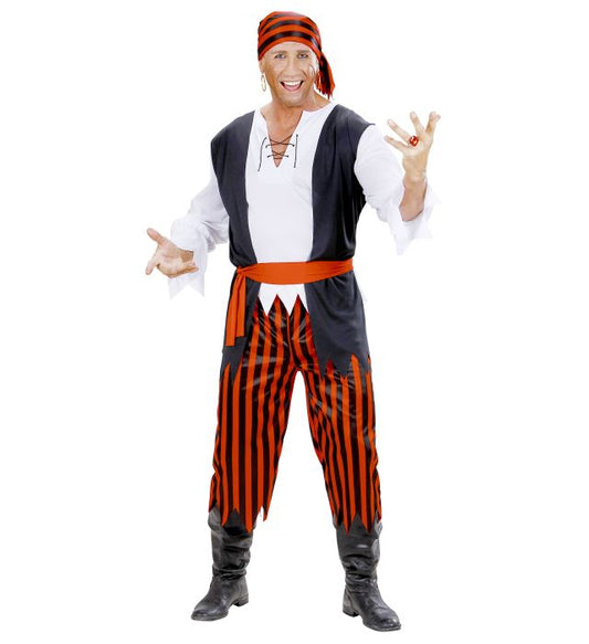 Caribbean Pirate Shirt With Vest, Pants, Belt, Bandana