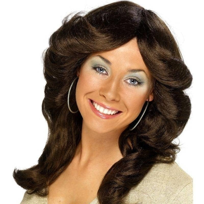 70s Flick Wig Adult Brown Long 70s Flick Wig Adult Brown Long