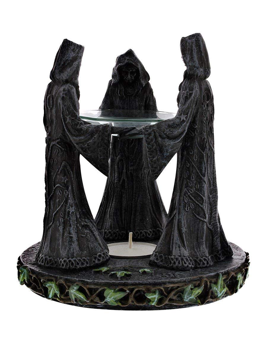 Pagan Magik Circle Triple Moon Oil Burner 16cm