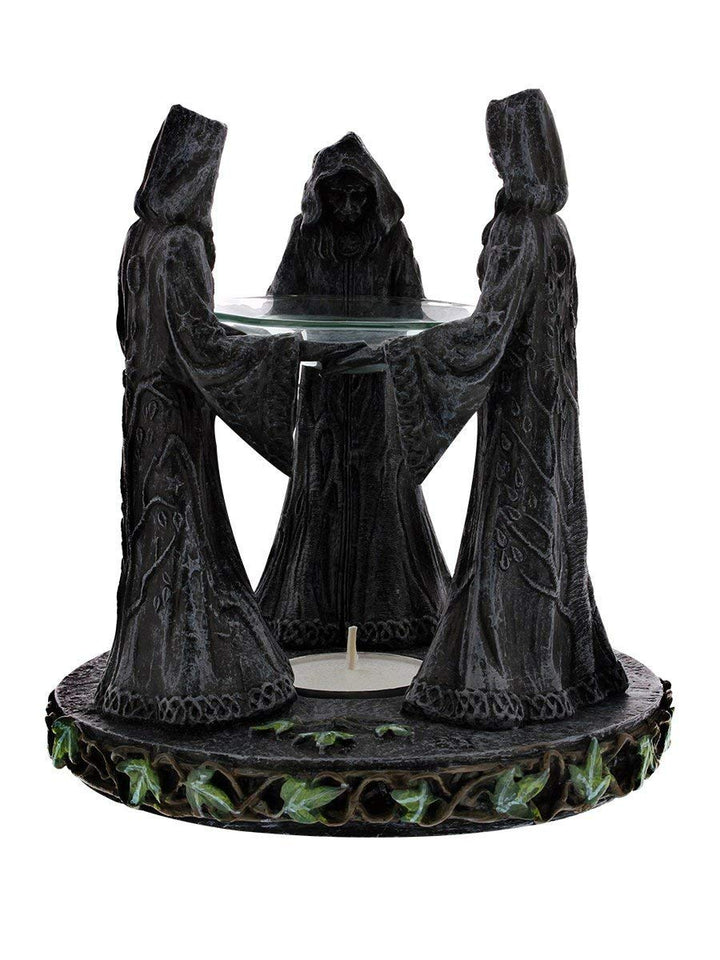 Pagan Magik Circle Triple Moon Oil Burner 16cm