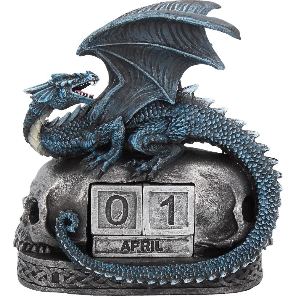 Blue Dragon and Skulls Year Keeper Gothic Calendar 14cm