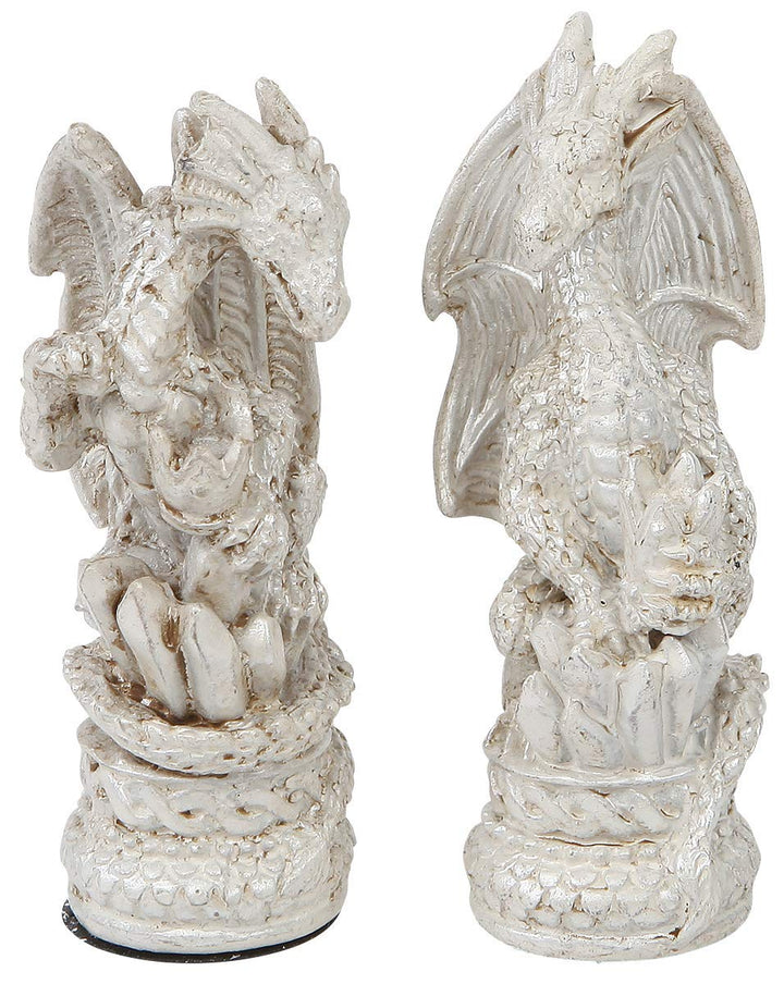 Raised Fantasy Dragon Chess Set with Corner Towers 43cm