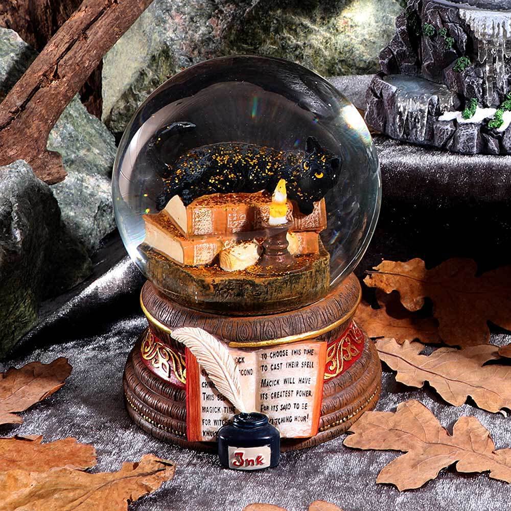 Lisa Parker Witching Hour Cat Snowglobe LP 11cm