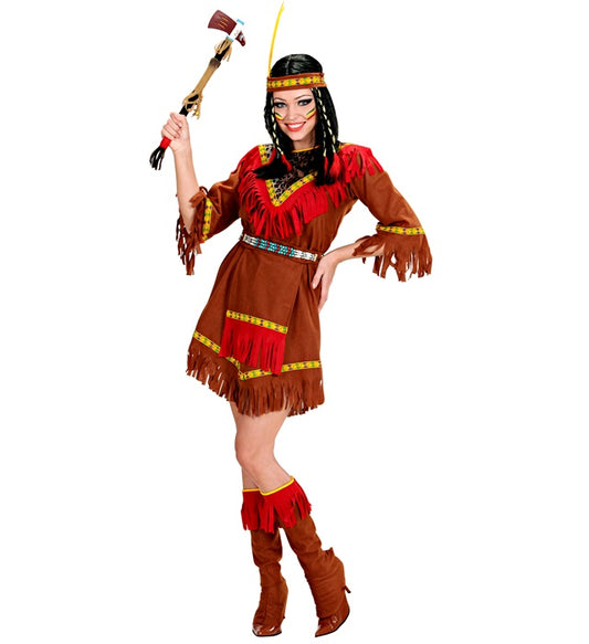 Indian Dress, Apron, Boot Covers, Headband With Feather