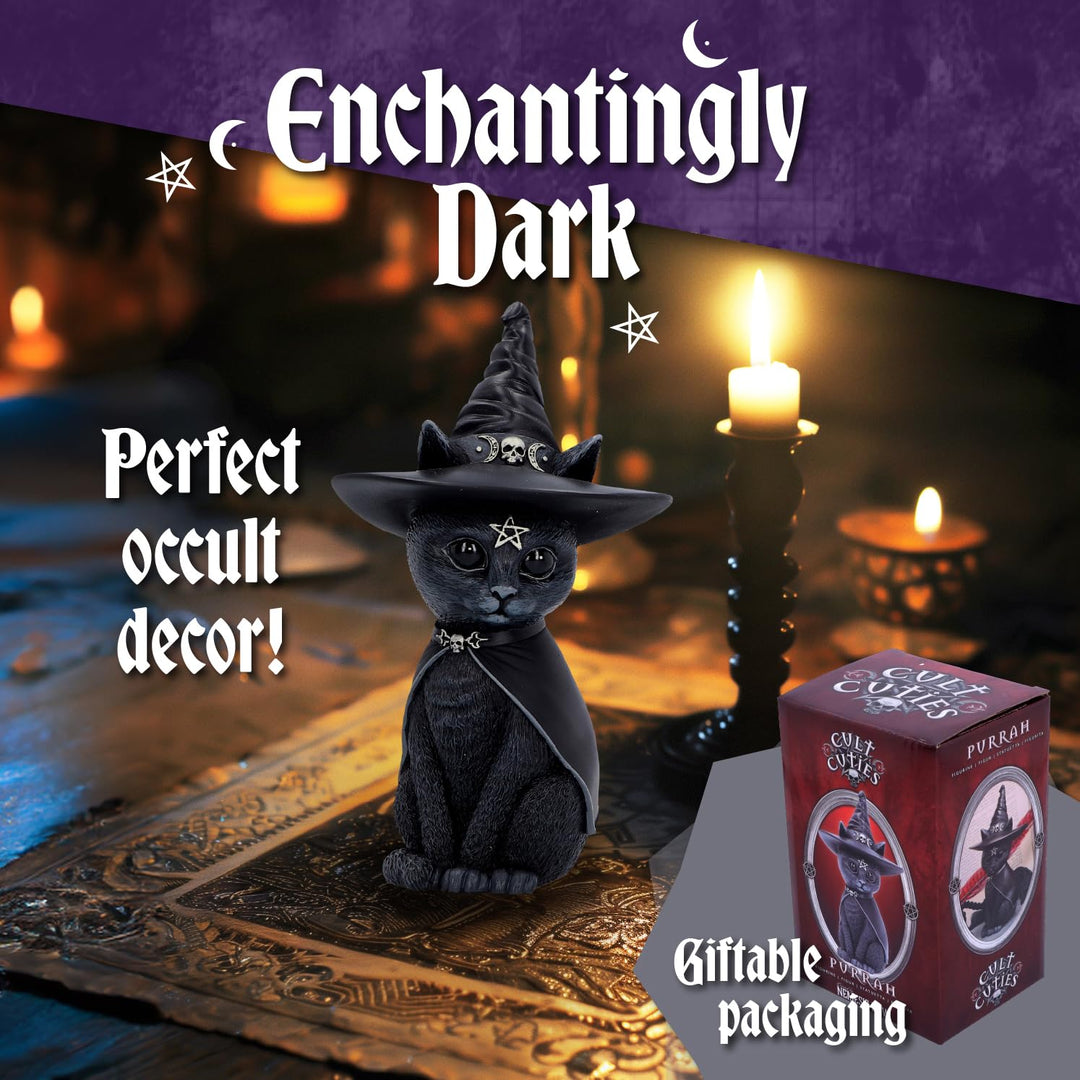Purrah Witches Hat Occult Cat Figurine 13.5cm