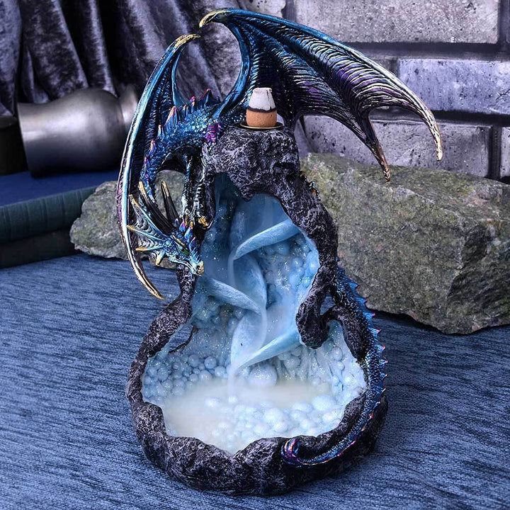 Dragons Intrigue Metallic Dragon Backflow Incense Burner 21.5cm
