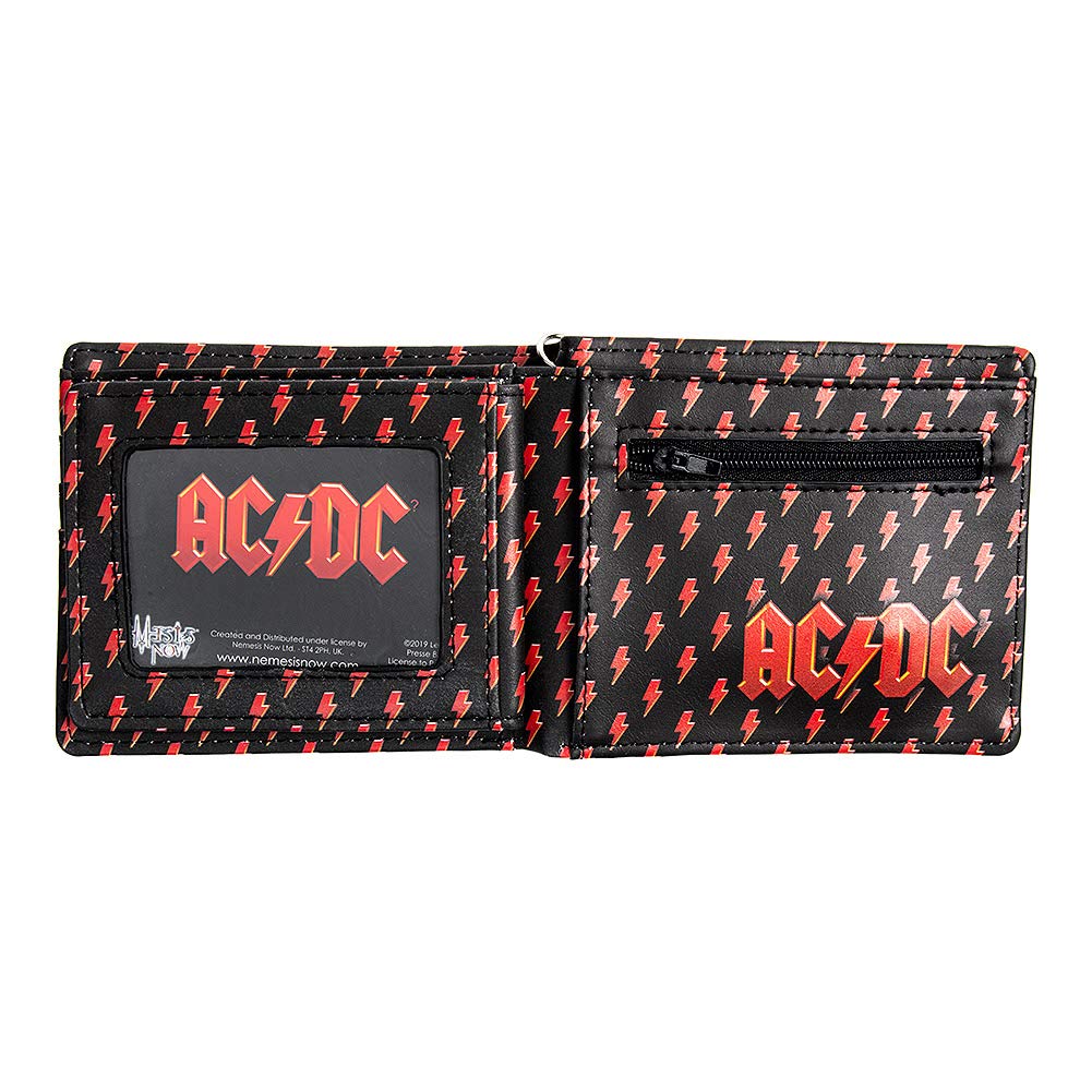ACDC Logo Leather Lightning Chained Wallet Purse 11cm