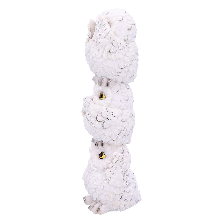 Wisest Totem Three Wise White Owls Ornament 20cm