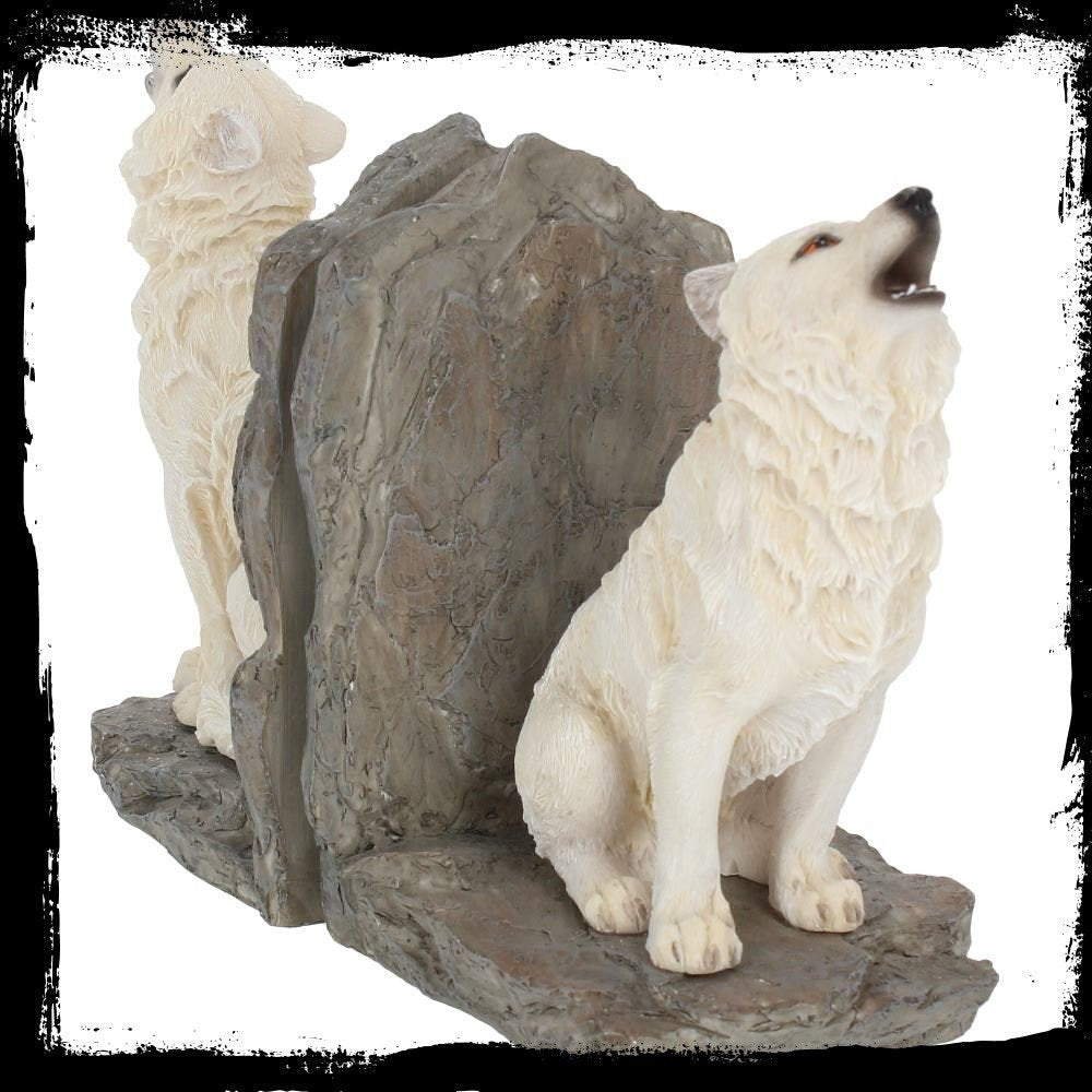 Wardens of the North White Wolf Bookends 20.3cm