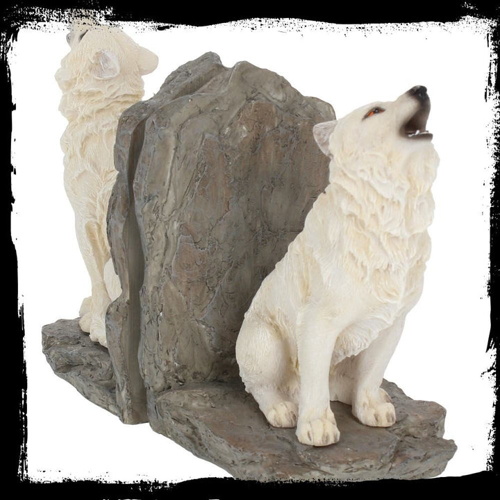 Wardens of the North White Wolf Bookends 20.3cm