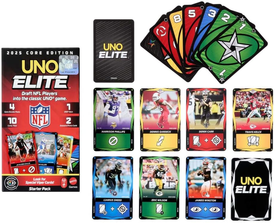 UNO Elite NFL 2025 Core Edition Starter Pack Card Game