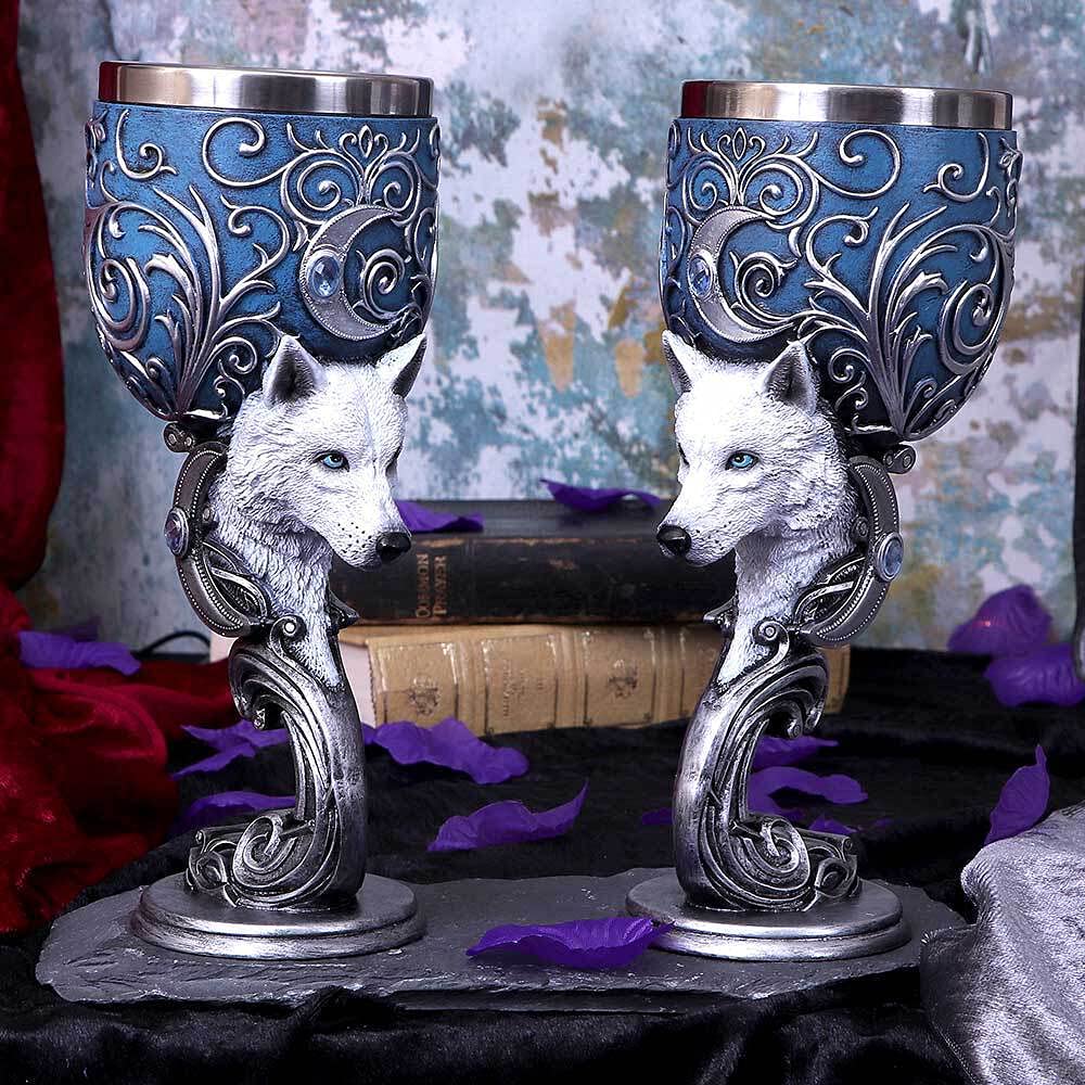 Wild at Heart Twin Wolf Set of Two Goblets 18.5cm