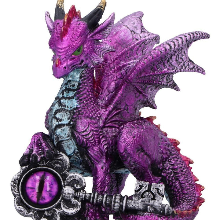 Keeper of the Key Purple a Mystical Dragon Guardian Figurine 9.5cm