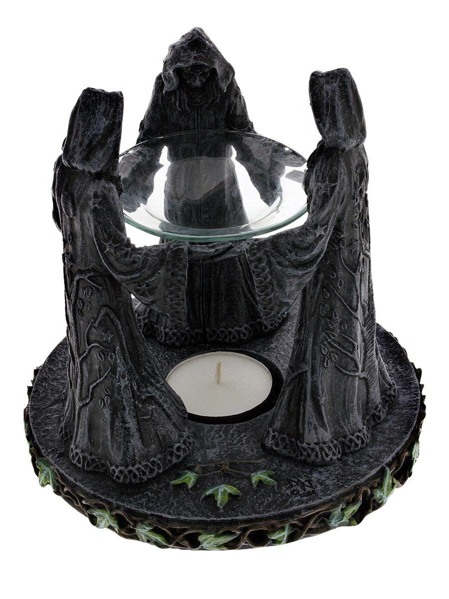 Pagan Magik Circle Triple Moon Oil Burner 16cm