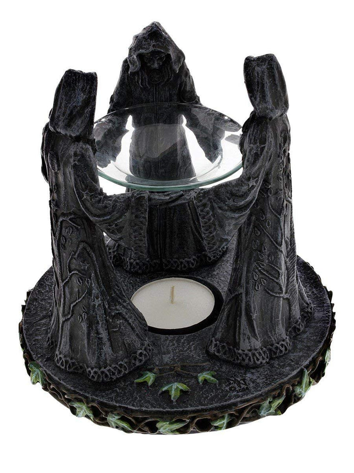 Pagan Magik Circle Triple Moon Oil Burner 16cm