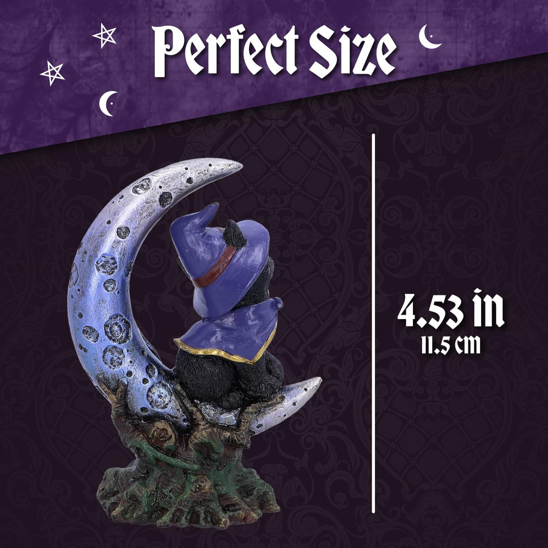 Sooky Witches Familiar Black Cat and Crescent Moon Figurine 11.5cm