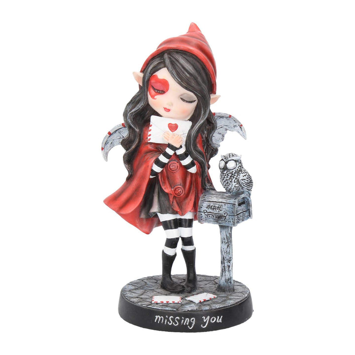 Missing You Red Hooded Fairy with Mailbox 17.5cm