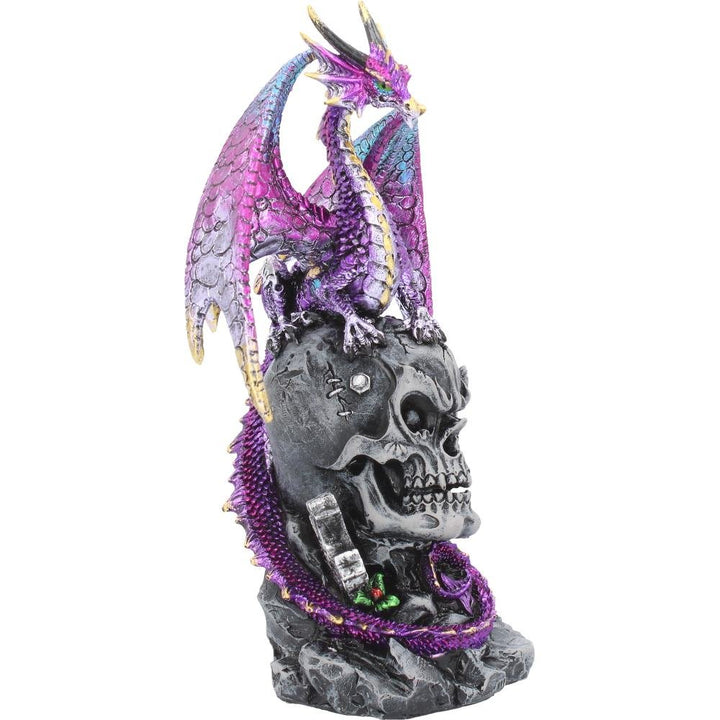 Loyal Defender Figurine Fantasy Gothic Dragon and Skull Ornament 22.5cm
