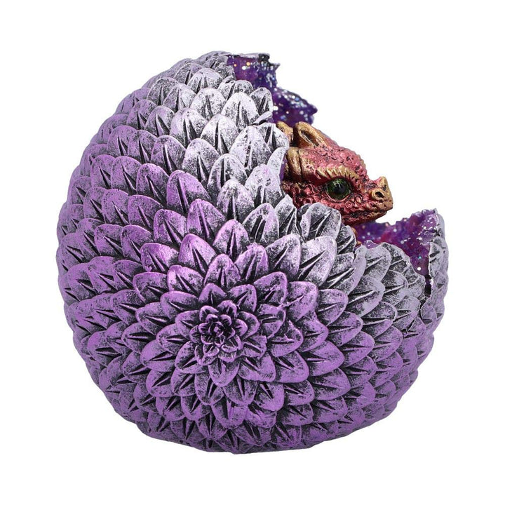 Red Geode Home Glittering Hatchling and Egg Figurine 10.7cm