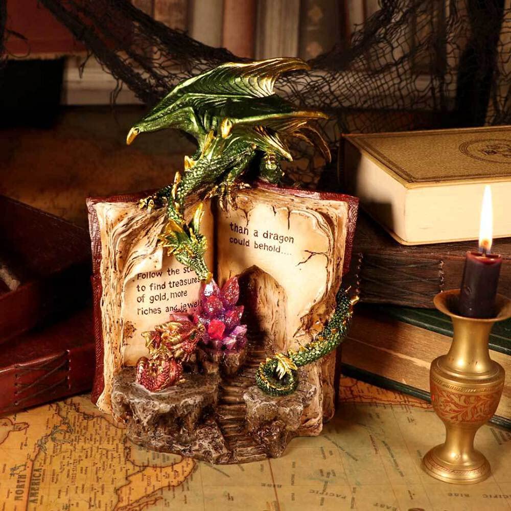 Hoard Finders Dragon with Book Crystal Figurine 20.8cm 8