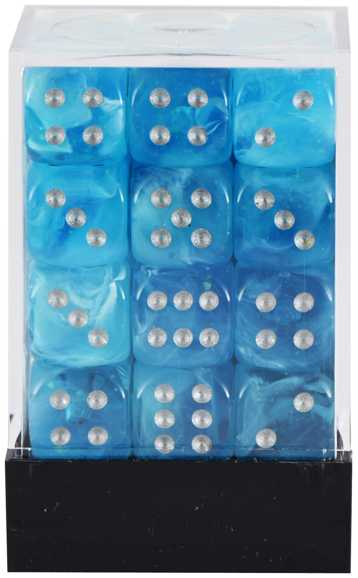 Chessex 27966 Dice, Sky W/Silver, 12 mm 4