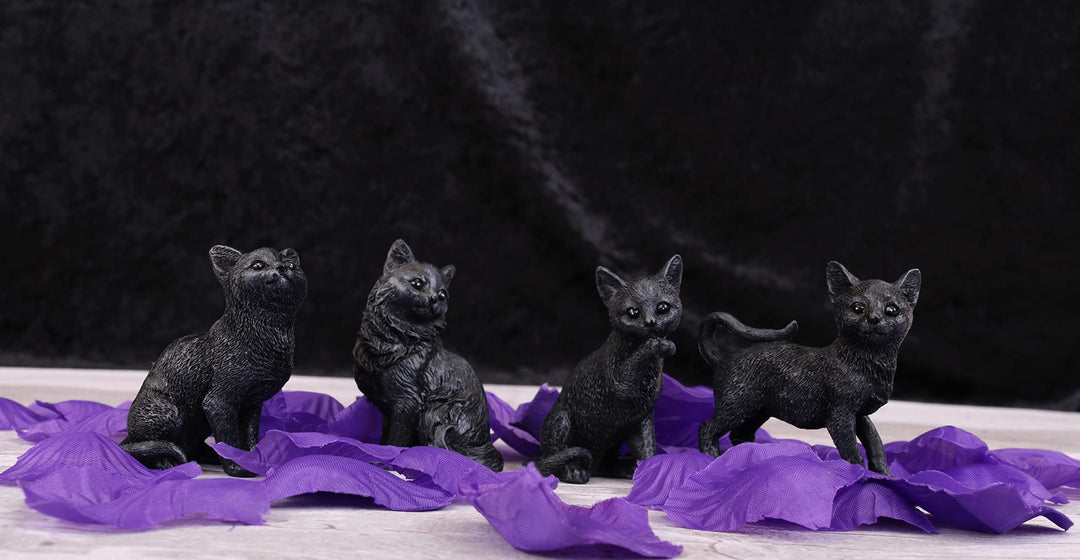 Adorable Lucky Black Cats 9cm Figures Display of 24