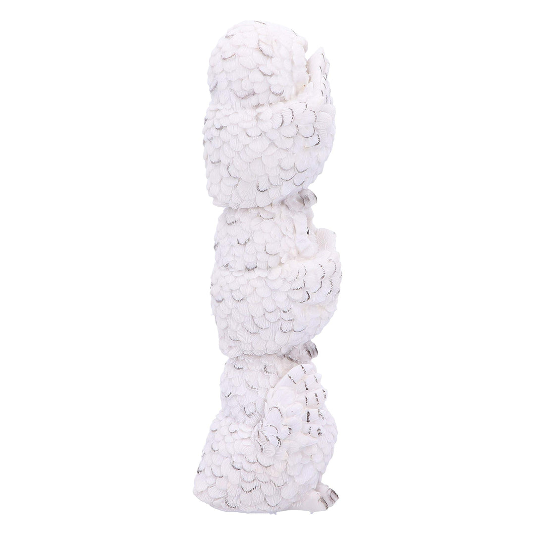 Wisest Totem Three Wise White Owls Ornament 20cm