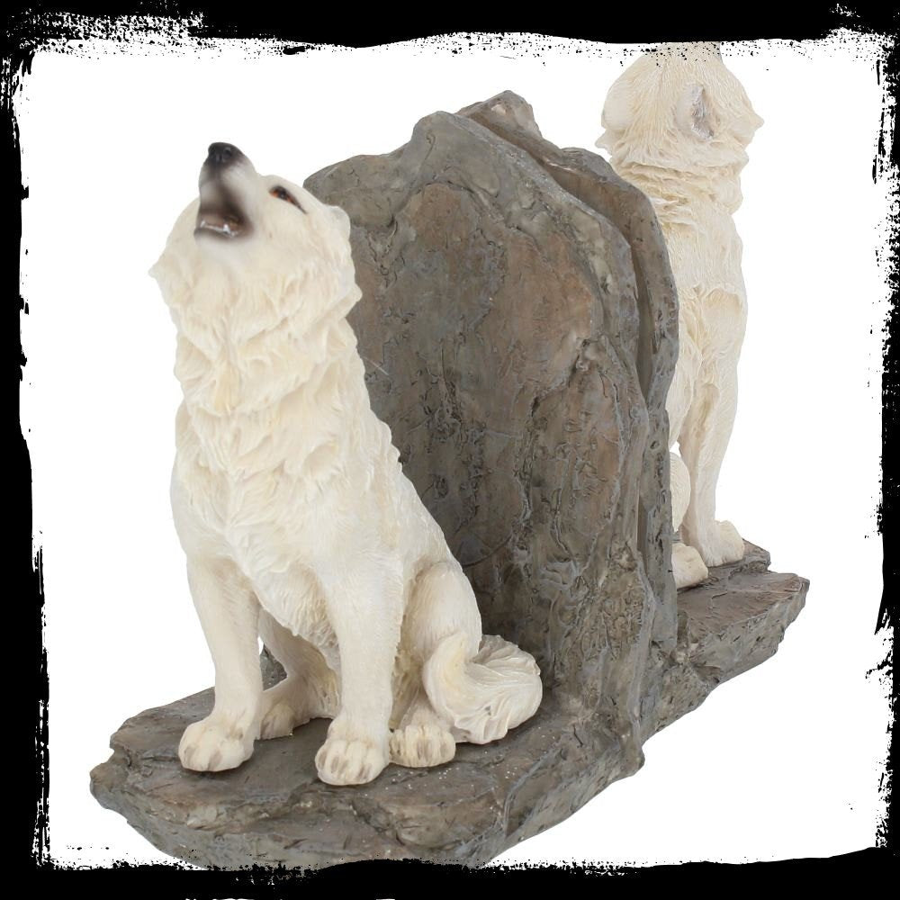 Wardens of the North White Wolf Bookends 20.3cm