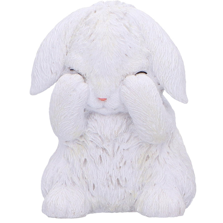 Three Wise White Bunny Figurines Bunnies 9cm