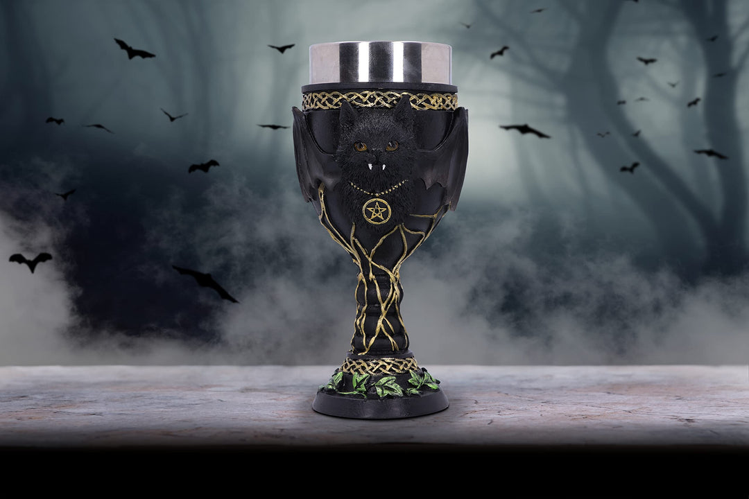 Feline Fang Black Cat Goblet 17.3cm
