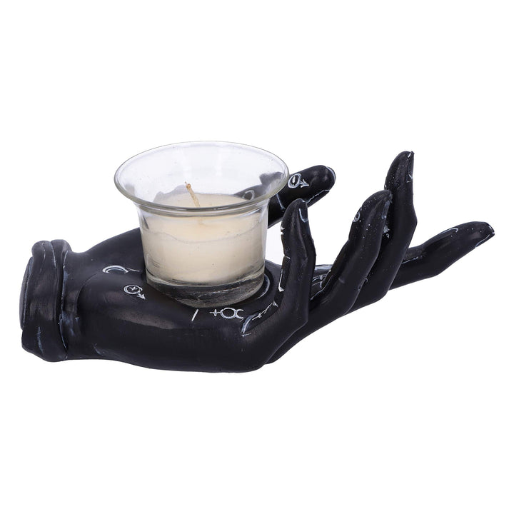 Palmists Prediction Black Chiromancy Hand Candle Holder 18.3cm