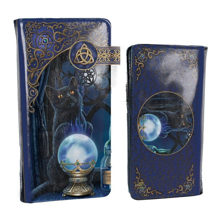 Lisa Parker The Witches Apprentice Cat Crystal Ball Purse Embossed 18.5cm