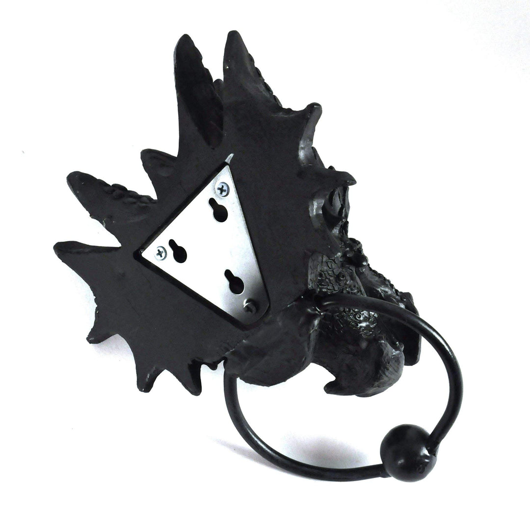 Gothic Black Dragon Door Knocker 20cm