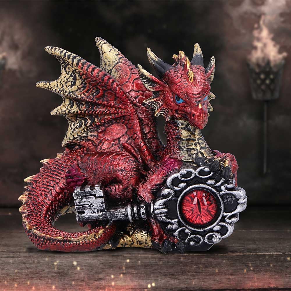 Keeper of the Key Red a Dragon Guardian Figurine 9cm